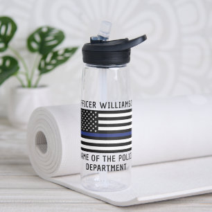 Personalised Police Officer Thin Blue Line  Water Bottle
