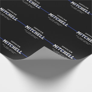 Personalised Police Officer Thin Blue Line Wrapping Paper