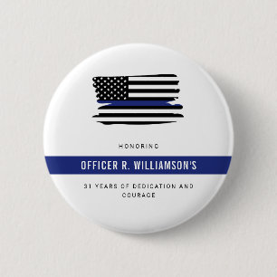 Personalised Police Retirement Celebration 6 Cm Round Badge