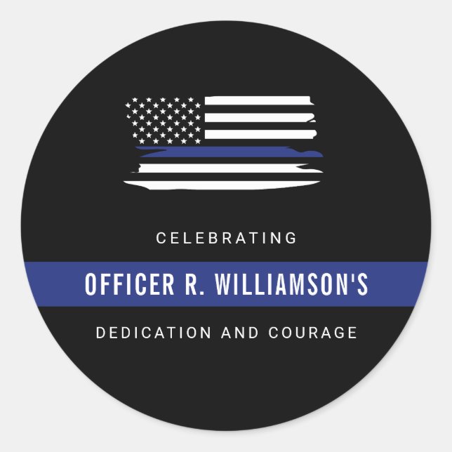 Personalised Police Retirement Celebration Classic Round Sticker (Front)