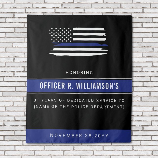Personalised Police Retirement Celebration Tapestry (Creator Uploaded)