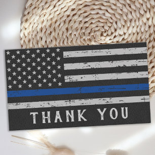 Personalised Police Thin Blue Line Thank You Business Card