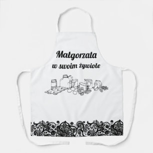 Personalised Polish apron with lace print