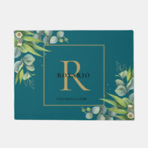 Personalised Polished Water Blue Gold Monogram