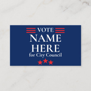 Personalised Political Election Campaign Candidate Calling Card