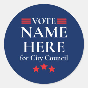 Personalised Political Election Campaign Candidate Classic Round Sticker