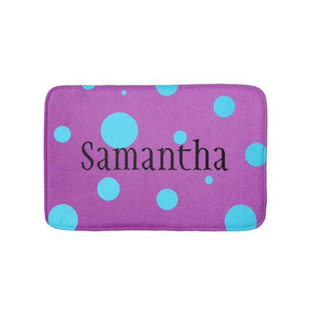 Personalised Polka Dot Bath Mat for Teens (Front)