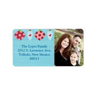 Personalised Polka Dot Christmas Orn Mailing Label