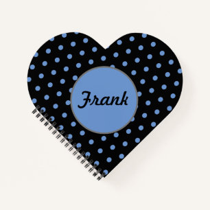 Personalised Polka Dot Heart Notebook (Black)