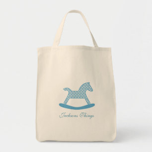 Personalised Polka Dot Rocking Horse Tote Bag