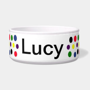 Personalised Polka Doted Dog Bowl