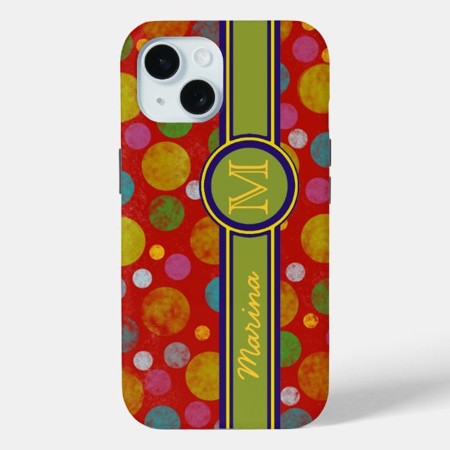 personalised Polka Dots colour Case-Mate iPhone Case (Back)