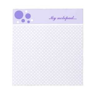 Personalised Polka Dots Notepads:Purple White Dots Notepad