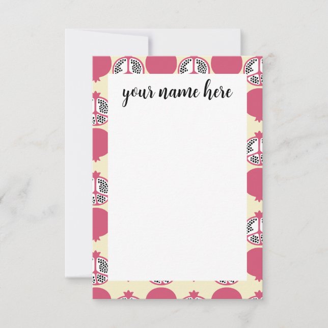 Personalised Pomegranate Notecards (Front)