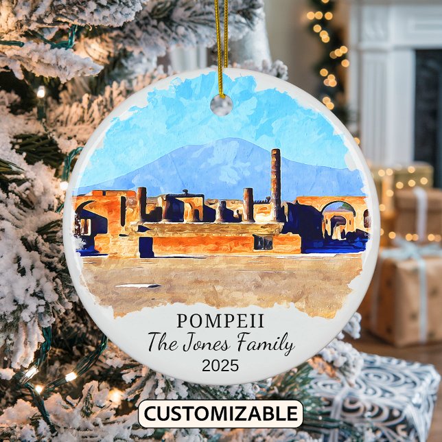 Personalised Pompeii Ornament, Italy Ceramic Ornament (Creator Uploaded)