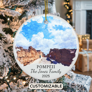 Personalised Pompeii Ornament, Italy Gift Ceramic Ornament