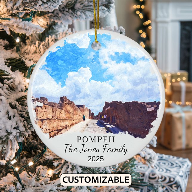 Personalised Pompeii Ornament, Italy Gift Ceramic Ornament (Creator Uploaded)