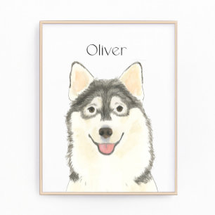 Personalised Pomsky Art Photo Print
