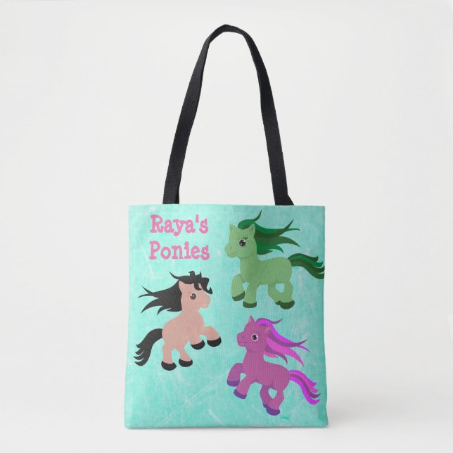 Personalised Ponies & Unicorns Tote Bag (Front)