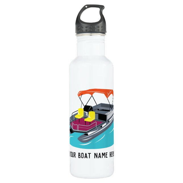 Personalised Pontoon Boat Water Bottle (Front)