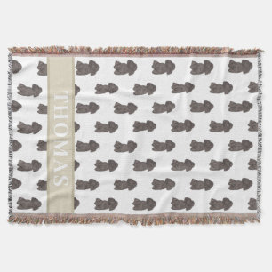Personalised Poodle (Black) Throw Blanket