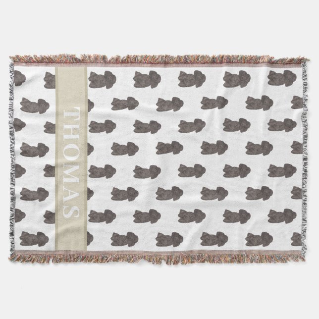 Personalised Poodle (Black) Throw Blanket (Front)