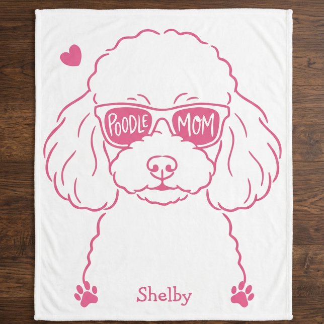 Personalised Poodle Blanket for Dog Mum  Rose Pink (Creator Uploaded)