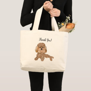 Personalised Poodle Dog  Large Tote Bag