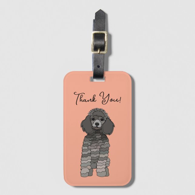 Personalised Poodle Dog Pet Luggage Tag (Front Vertical)