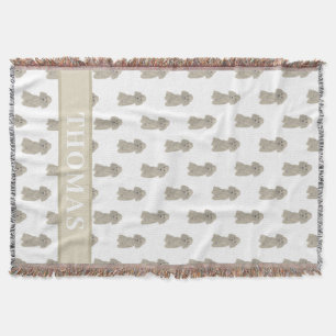 Personalised Poodle (Grey Silver)  Throw Blanket