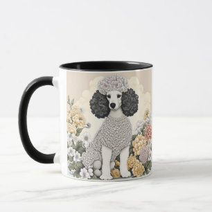 Personalised Poodle in Whimsical Flowers  Mug