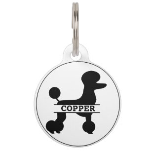 Personalised  Poodle Round Pet Tag