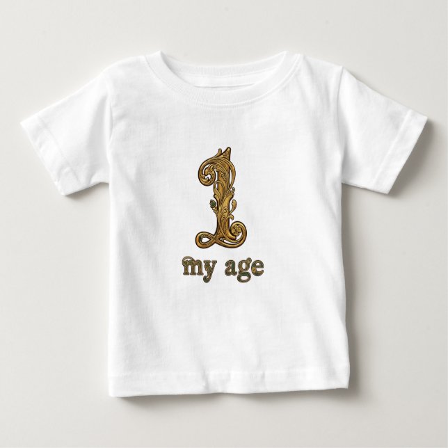 Personalised Pooh First Birthday Baby T-Shirt (Front)