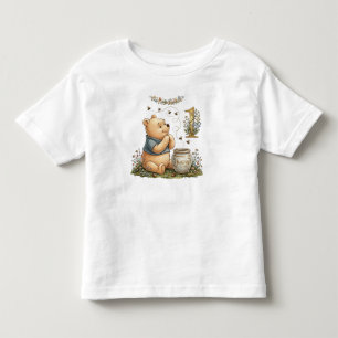 Personalised Pooh Watercolor First Birthday Baby T Toddler T-Shirt