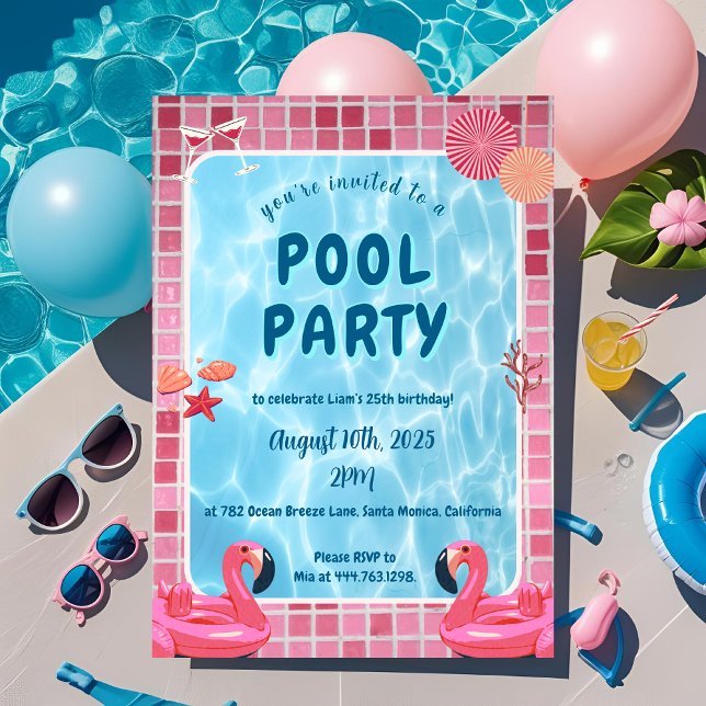 Personalised Pool Party Birthday Invitation (Creator Uploaded)