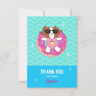 Personalised Pool Party Themed Thank You Cards