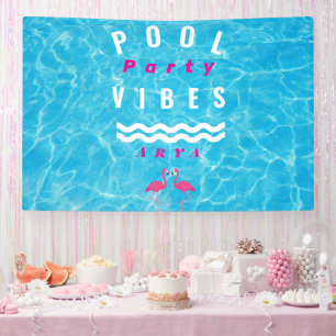 Personalised Pool Party Vibes Summer Banner