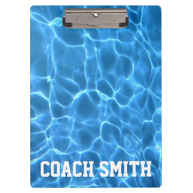 Personalised Pool Photo Swimming or Diving Coach Clipboard (Front)