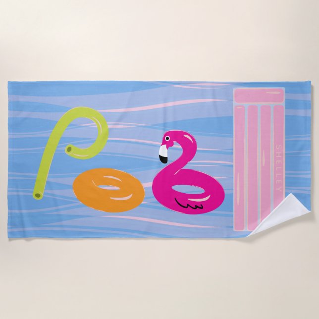 Personalised Pool Towel | Pool Floats Beach Towel (Front)