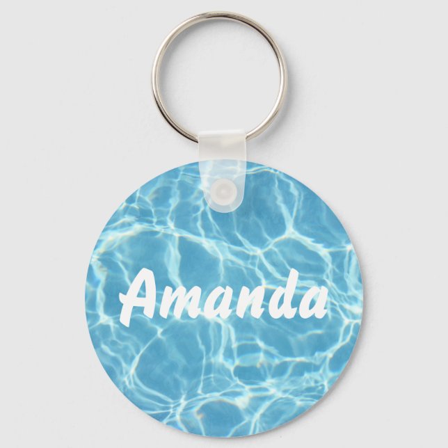 Personalised Pool Water Keychain (Front)