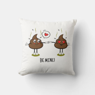 Personalised Poop Emoji Love Couple Cushion