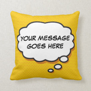 Personalised Pop Art Comic Book Thought Bubble Cushion