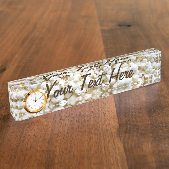 Personalised Popcorn Texture Photography Nameplate (Side)
