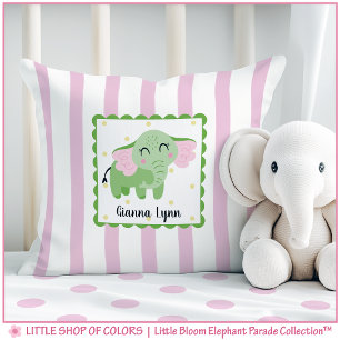 Personalised Poppy Elephant Nursery Cushion