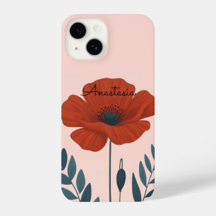Personalised poppy floral phone case