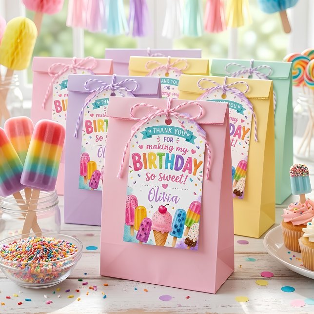 Personalised Popsicle Birthday Gift Tags (Creator Uploaded)