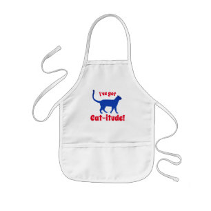 Personalised Popular I've Got Cat-itude  Kids Apron