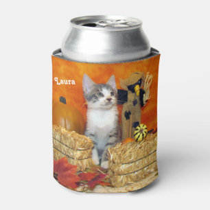 Personalised - Pork Chop The Cat's Fall / Autumn Can Cooler