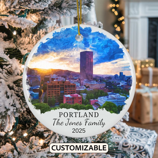 Personalised Portland Ornament, Oregon State Ceramic Ornament (Creator Uploaded)