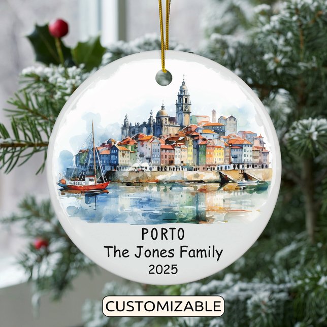 Personalised Porto Ornament, Portugal Ceramic Ornament (Creator Uploaded)